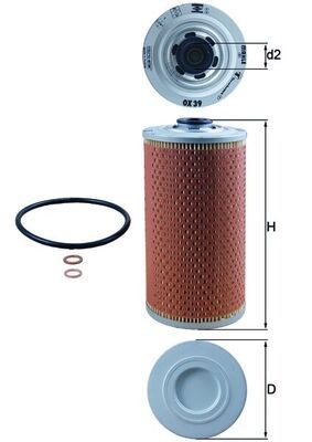 MAHLE ORIGINAL Oil filter OX 39D for BMW 3 Series, 5 Series