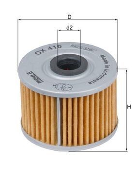 Moto MAHLE ORIGINAL Wkład filtra Średnica wewnętrzna 2: 12[mm], Ø: 50,0[mm], Wys.: 36,0[mm] Filtr oleju OX 410 kupić niedrogo
