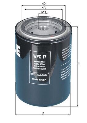 70381690 MAHLE ORIGINAL WFC17 Oil filter 1699830-4