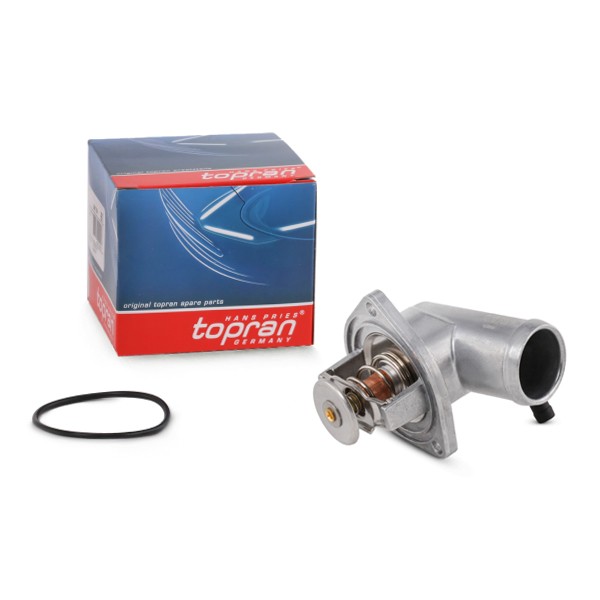 TOPRAN 206 709 Engine thermostat Opening Temperature: 92°C, with seal, with pipe, with housing, Metal Housing