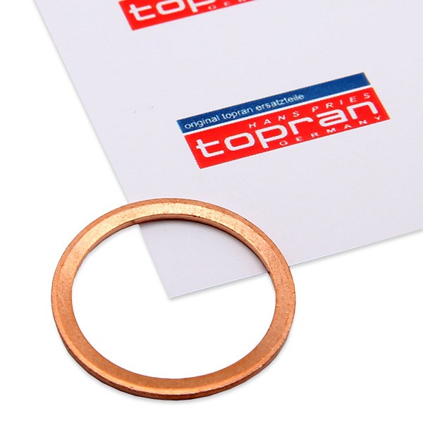 207 582 TOPRAN Drain plug gasket AUDI Copper