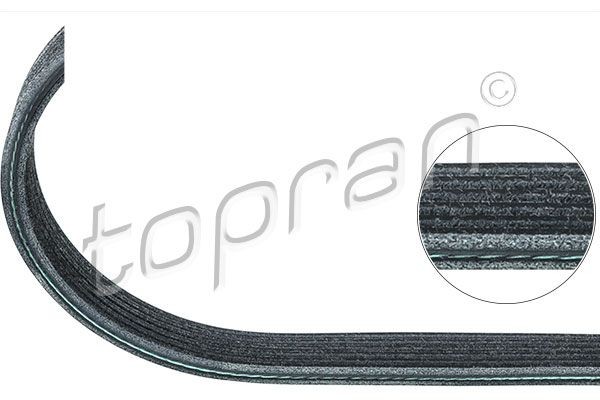 V-ribbed belt TOPRAN 875mm, 5, EPDM (ethylene propylene diene Monomer (M-class) rubber) - 302 366