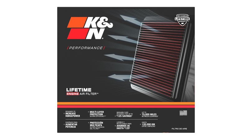 K&N Filters 33-2125 Engine filter 19mm, 210mm, 251mm, Square, Long-life Filter