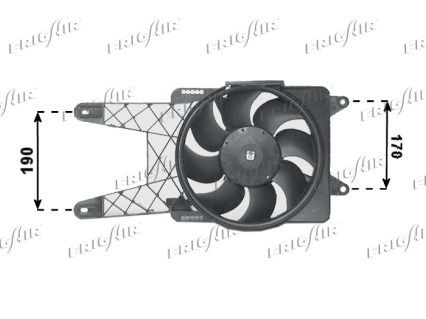 FRIGAIR 0504.1203 Fan, radiator Ø: 280 mm, 12V, 110W