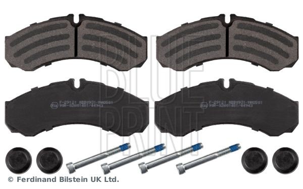 BLUE PRINT ADN142153 Brake pad set Front Axle, Rear Axle, prepared for wear indicator, with fastening material
