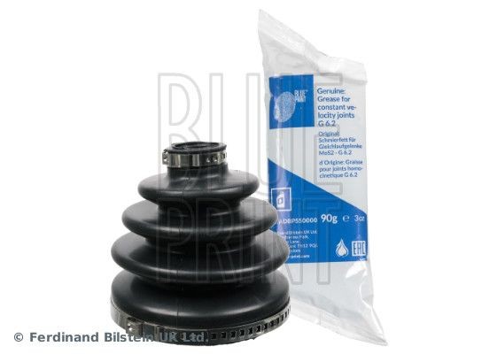 Cv boot kit BLUE PRINT Wheel Side, Front Axle, Rubber, with grease - ADN18113