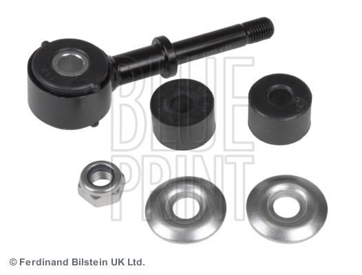 BLUE PRINT ADT38581 Anti-roll bar link Front Axle Left, Front Axle Right, 110mm, M10 x 1,25 , with bearing(s), with nut, with washers, Steel , black