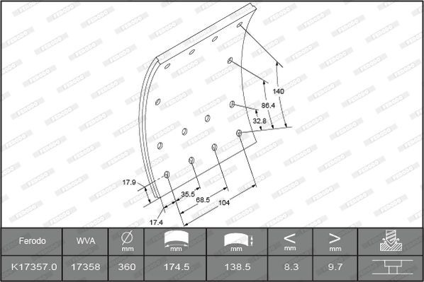 K173570F3661 Brake Lining Kit, drum brake FERODO 17358 review and test