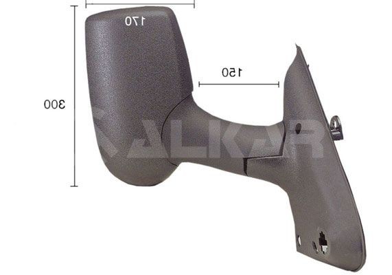 ALKAR 9210960 Wing mirror Right, Manual, Long mirror arm, Convex, for left-hand drive vehicles