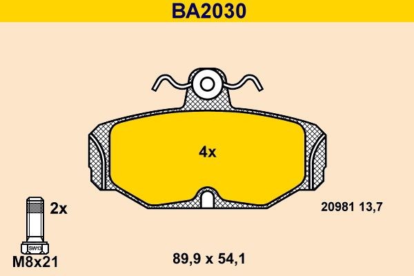 20981 Barum BA2030 Brake pad set 1652206