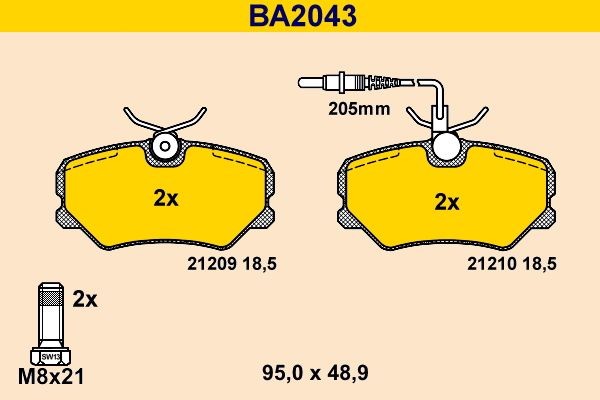 21209 Barum BA2043 Brake pad set 21.209