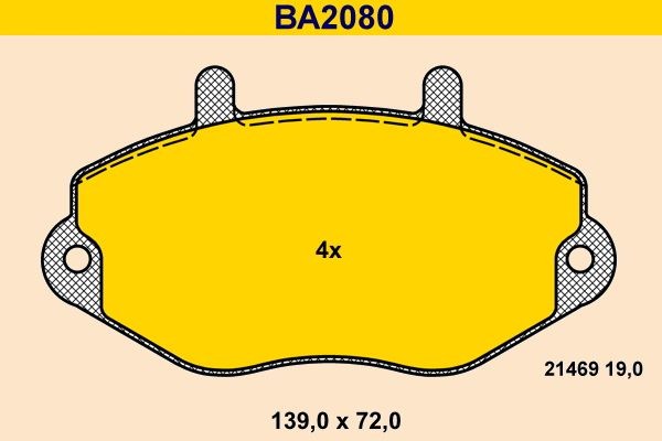 Original Barum 21469 Brake pad set BA2080 for FORD TRANSIT