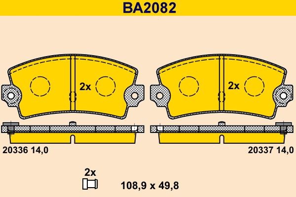 20336 Barum BA2082 Brake pad set 32796000