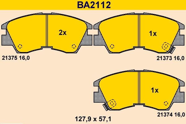Barum BA2112 Brake pad set with acoustic wear warning