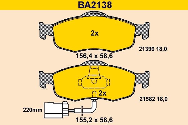 Original Barum 21396 Brake pad kit BA2138 for FORD TRANSIT