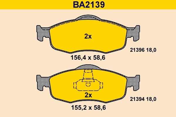 BA2139 Barum Brake pad set DAIHATSU not prepared for wear indicator, excl. wear warning contact
