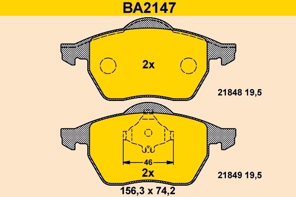 21848 Barum BA2147 Brake pad set 1001095