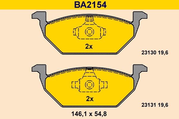 Original BA2154 Barum Disc brake pads SEAT