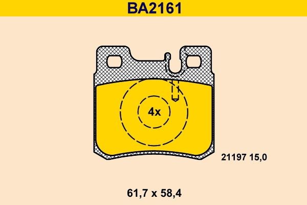 Barum BA2161 Brake pad set prepared for wear indicator, excl. wear warning contact
