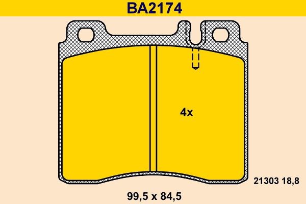 BA2174 Barum Brake pad set LAND ROVER prepared for wear indicator, excl. wear warning contact