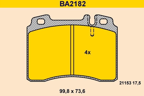 21153 Barum BA2182 Brake pad set A 002 420 1520