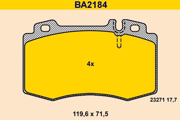 23271 Barum BA2184 Brake pad set A 004420042067