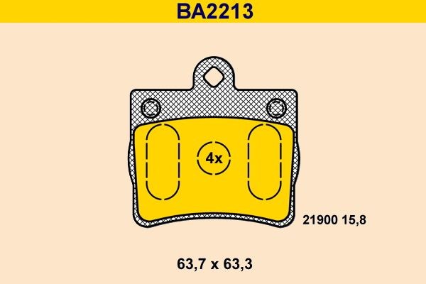 Original Barum 21900 Brake pad kit BA2213 for MERCEDES-BENZ C-Class
