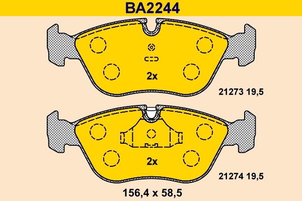 Barum BA2244 Brake pad set prepared for wear indicator, excl. wear warning contact
