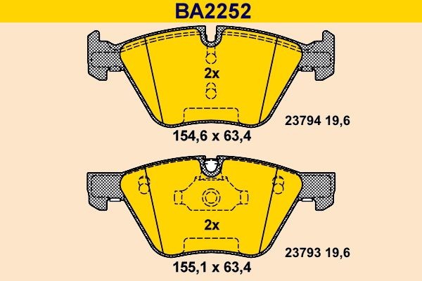 BMW X1 Set of brake pads 3021824 Barum BA2252 online buy