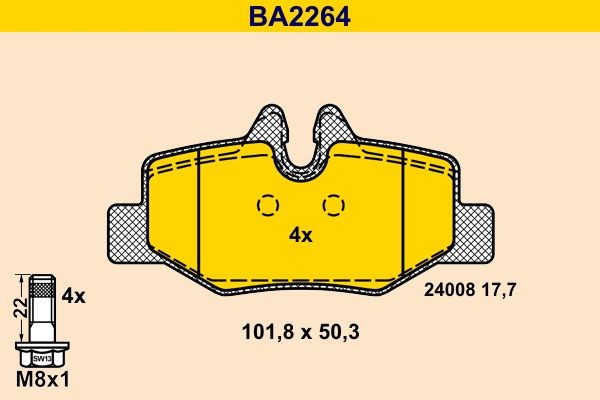 Original BA2264 Barum Brake pad MERCEDES-BENZ