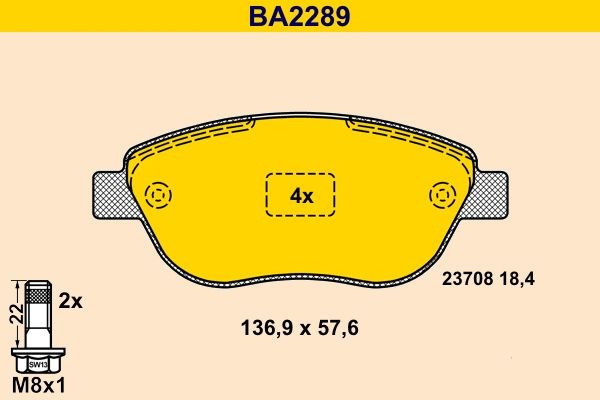 Barum BA2289 Bremsbelagsatz günstig in Online Shop