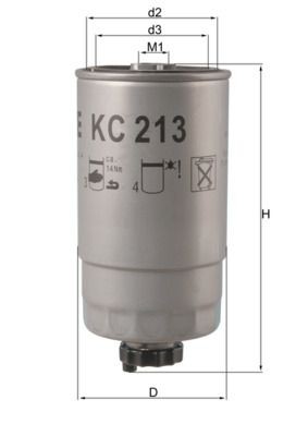 MAHLE ORIGINAL KC 213 Fuel filter Spin-on Filter
