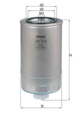 70319189 MAHLE ORIGINAL Spin-on Filter Height: 195,0mm Inline fuel filter KC 214 buy