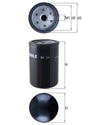 KC24 Fuel filter 77827512 MAHLE ORIGINAL Spin-on Filter