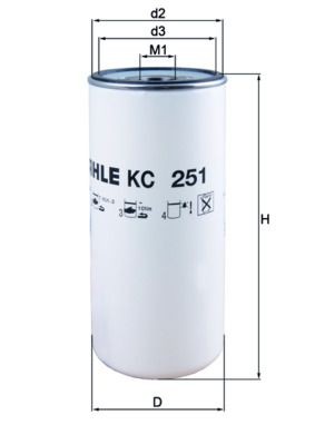 MAHLE ORIGINAL KC 251 Fuel filter Spin-on Filter