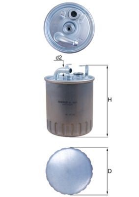 72546234 MAHLE ORIGINAL In-Line Filter, 10mm Height: 126,6mm Inline fuel filter KL 100/1 buy