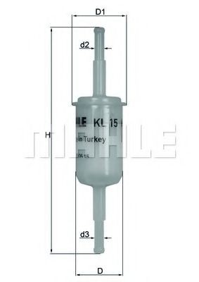 77132806 MAHLE ORIGINAL In-Line Filter Height: 143,5mm, Housing Diameter: 30mm Inline fuel filter KL 15 buy