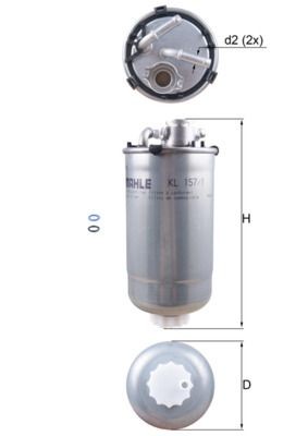 KL157/1D Fuel filter 76663710 MAHLE ORIGINAL In-Line Filter, 8mm, 8,0mm