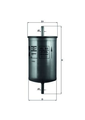 MAHLE ORIGINAL KL 85 Fuel filter In-Line Filter, 8mm, 8,0mm