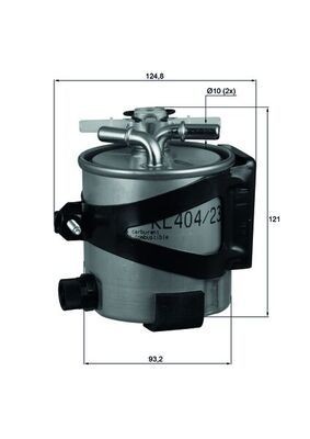 MAHLE ORIGINAL KLH 44/22 Fuel filter In-Line Filter, 10mm, 10mm, with holder