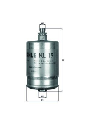 KL19 Fuel filter 77846090 MAHLE ORIGINAL In-Line Filter