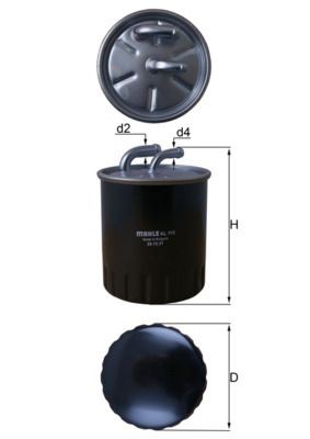 MAHLE ORIGINAL KL 313 Fuel filters In-Line Filter, 10mm, 8,0mm