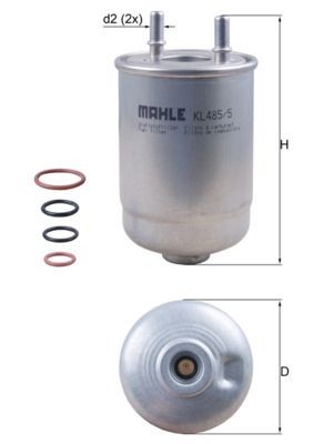 MAHLE ORIGINAL Fuel filter KL 485/5D