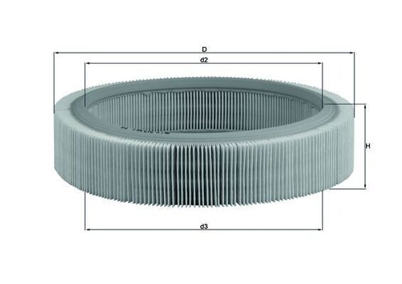 MAHLE ORIGINAL LX 317 Air filter 62,0mm, 261,5mm, Filter Insert