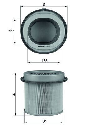 MAHLE ORIGINAL LX 670 Air filter 171,0mm, 193,0, 174mm, Filter Insert