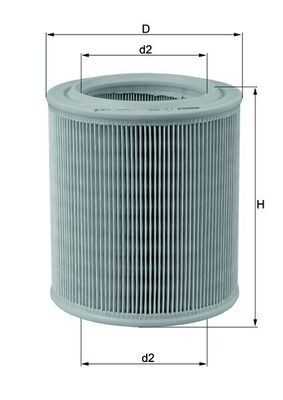 MAHLE ORIGINAL LX 706 Air filter 164,0mm, 144,0mm, Filter Insert