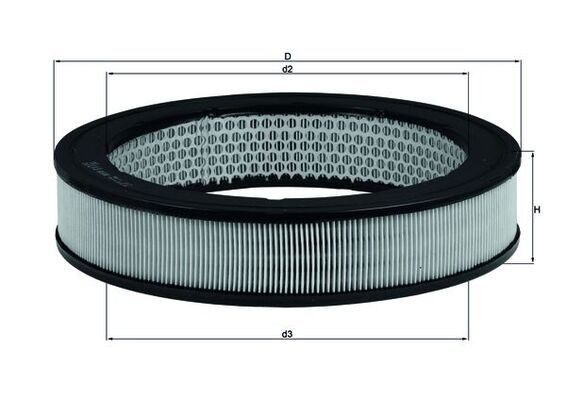 MAHLE ORIGINAL LX 8 Air filter 55,0mm, 278,0mm, Filter Insert