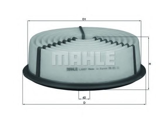 MAHLE ORIGINAL LX 837 Air filter 74,0mm, 219,0, 201,5mm, Filter Insert