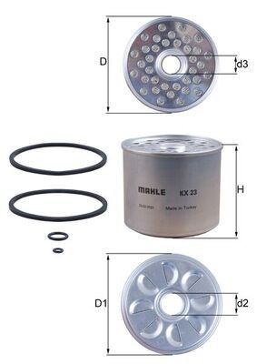 Buy Fuel filter MAHLE ORIGINAL KX 23 - DAIHATSU Filters parts online