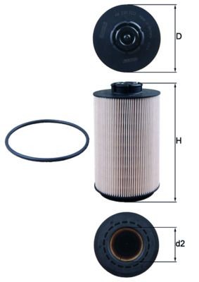 70379517 MAHLE ORIGINAL Filter Insert Height: 163,1mm Inline fuel filter KX 230D buy